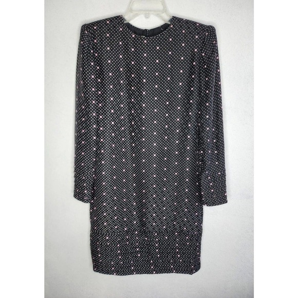 Saks Fifth Avenue David Hayes Silk Polka Dot Midi Vintage Dress Size 8 - Picture 4 of 14